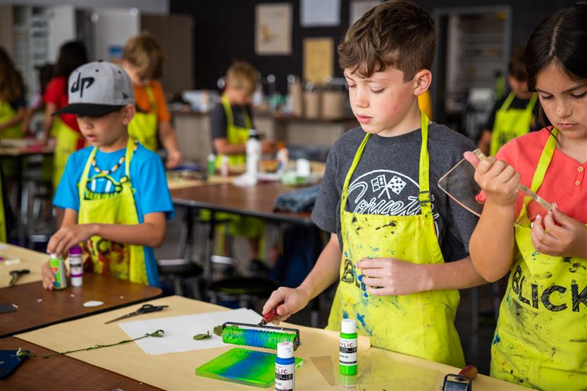 Students at an art camp